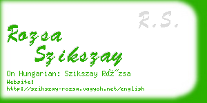 rozsa szikszay business card